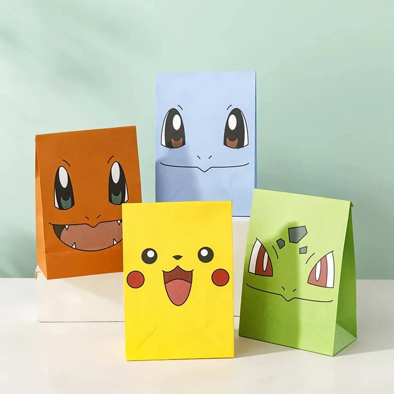 12 Teile/satz Neue Pokemon Pikachu Party Supplies Geschenk Tasche flache tasche Kinder Cartoon Thema Glücklich Geburtstag Candy Tasche Spielzeug Liefert
