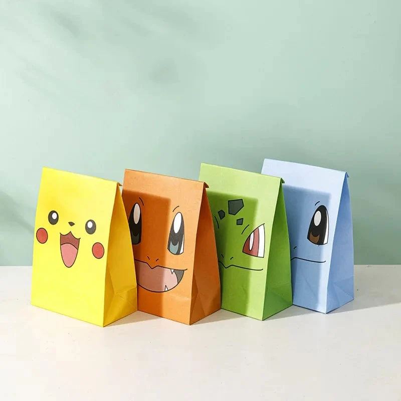 12 Teile/satz Neue Pokemon Pikachu Party Supplies Geschenk Tasche flache tasche Kinder Cartoon Thema Glücklich Geburtstag Candy Tasche Spielzeug Liefert