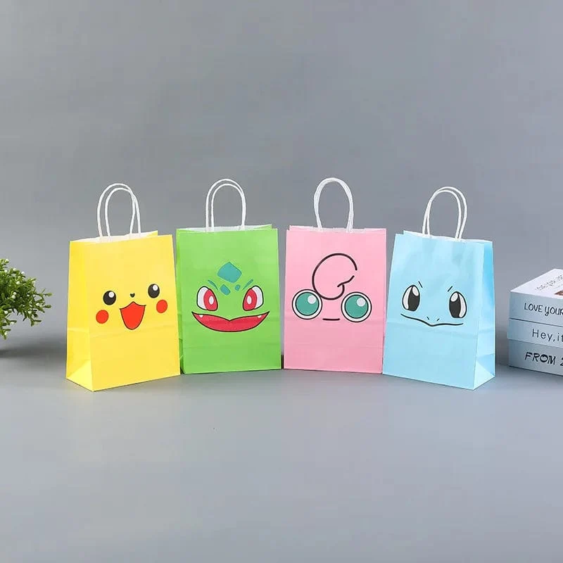 12 Teile/satz Neue Pokemon Pikachu Party Supplies Geschenk Tasche flache tasche Kinder Cartoon Thema Glücklich Geburtstag Candy Tasche Spielzeug Liefert