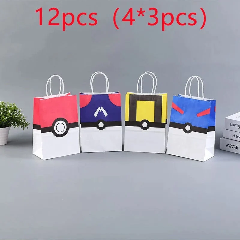 12 Teile/satz Neue Pokemon Pikachu Party Supplies Geschenk Tasche flache tasche Kinder Cartoon Thema Glücklich Geburtstag Candy Tasche Spielzeug Liefert