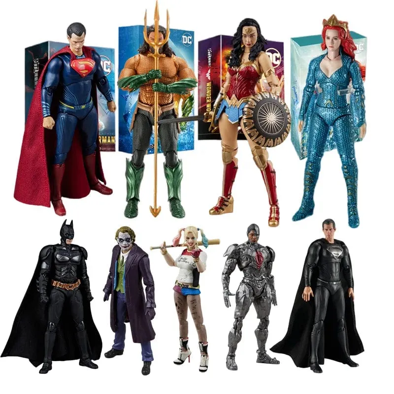 DC Originals Justice League Figur Superman Batman Wonder Woman Aquaman Mera Anime Figuren Sammlermodelle Spielzeug Geschenk