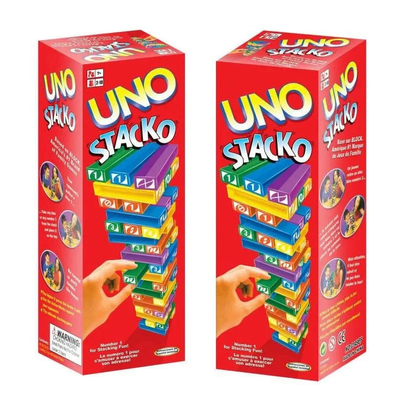 Stacko UNO-Karten-Brettspiele, Familienunterhaltung, Poker, Party, Früherziehung, Puzzle, Stackoed-Spielzeug, Spielkarten, Geburtstagsgeschenk