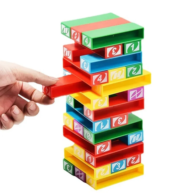 Stacko UNO-Karten-Brettspiele, Familienunterhaltung, Poker, Party, Früherziehung, Puzzle, Stackoed-Spielzeug, Spielkarten, Geburtstagsgeschenk