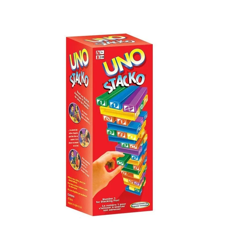 Stacko UNO-Karten-Brettspiele, Familienunterhaltung, Poker, Party, Früherziehung, Puzzle, Stackoed-Spielzeug, Spielkarten, Geburtstagsgeschenk