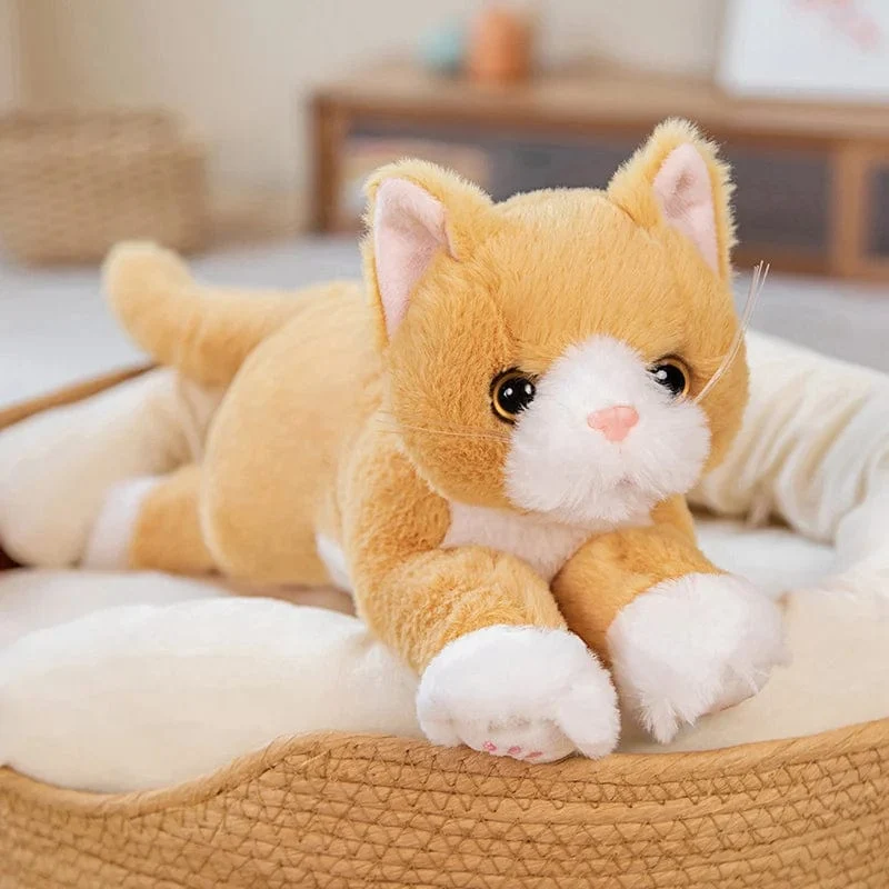 47CM Niedlich Simulierte Katze Puppe Plüsch Spielzeug Gefüllte Weiche Tier Plüsch weiß Grau Kätzchen Kissen Kinder Mädchen Geburtstag Geschenk Haustier Spielzeug Deco