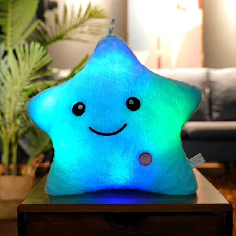 24*22cm Kreative Spielzeug Leuchtende Sterne Kissen Gefüllte Plüsch Leuchtende Bunte Sterne Kissen Led Licht Spielzeug Geschenk Für Kinder Kinder