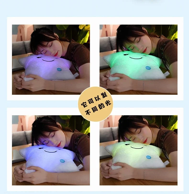 24*22cm Kreative Spielzeug Leuchtende Sterne Kissen Gefüllte Plüsch Leuchtende Bunte Sterne Kissen Led Licht Spielzeug Geschenk Für Kinder Kinder