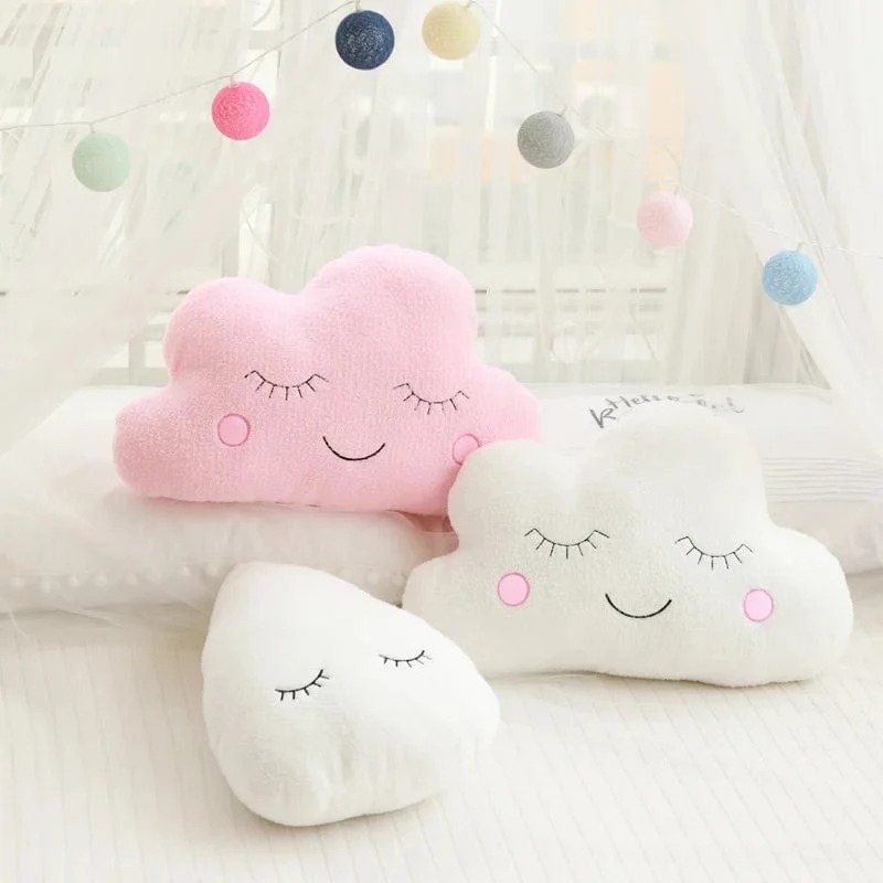 Neue Gefüllte Wolke Mond Sterne Regentropfen Plüsch Kissen Weiche Kissen Spielzeug Für Kinder Baby Kinder Mädchen Weihnachten Geschenk Zimmer Auto Dekor