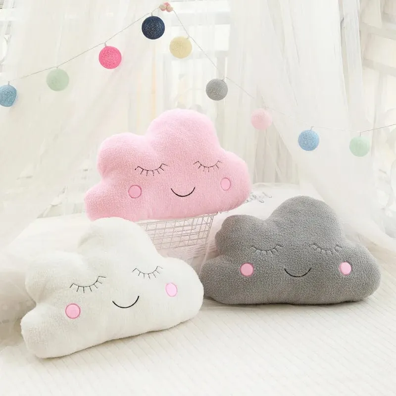 Neue Gefüllte Wolke Mond Sterne Regentropfen Plüsch Kissen Weiche Kissen Spielzeug Für Kinder Baby Kinder Mädchen Weihnachten Geschenk Zimmer Auto Dekor