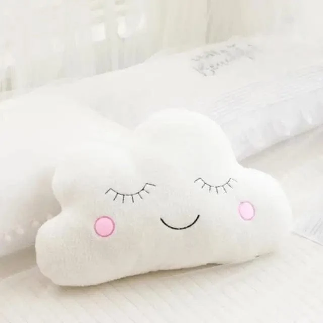Neue Gefüllte Wolke Mond Sterne Regentropfen Plüsch Kissen Weiche Kissen Spielzeug Für Kinder Baby Kinder Mädchen Weihnachten Geschenk Zimmer Auto Dekor