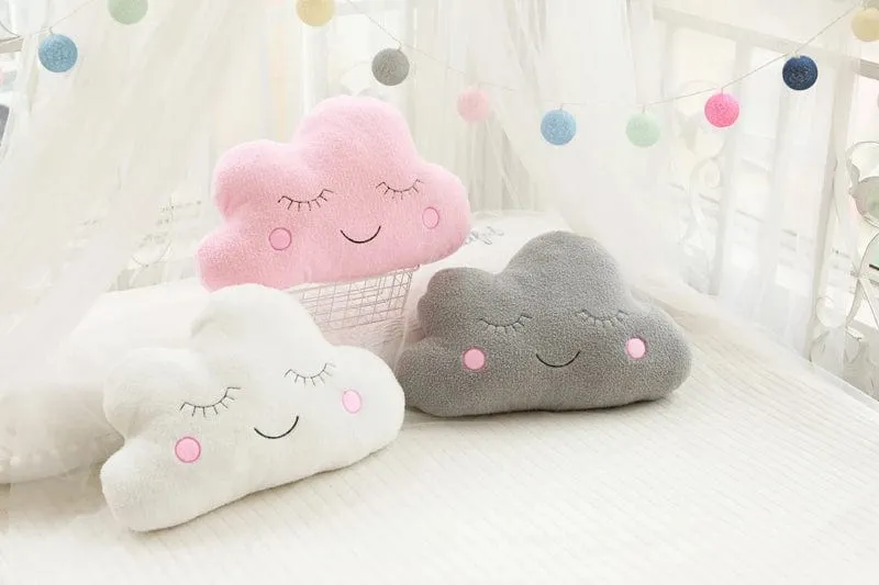 Neue Gefüllte Wolke Mond Sterne Regentropfen Plüsch Kissen Weiche Kissen Spielzeug Für Kinder Baby Kinder Mädchen Weihnachten Geschenk Zimmer Auto Dekor