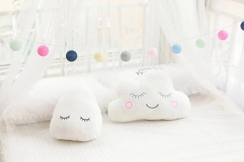 Neue Gefüllte Wolke Mond Sterne Regentropfen Plüsch Kissen Weiche Kissen Spielzeug Für Kinder Baby Kinder Mädchen Weihnachten Geschenk Zimmer Auto Dekor