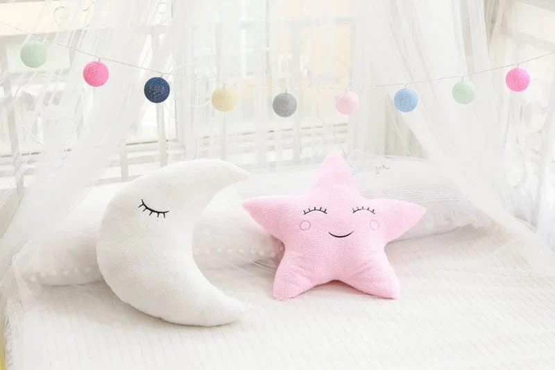 Neue Gefüllte Wolke Mond Sterne Regentropfen Plüsch Kissen Weiche Kissen Spielzeug Für Kinder Baby Kinder Mädchen Weihnachten Geschenk Zimmer Auto Dekor