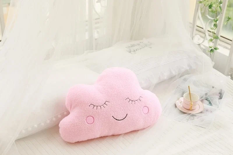 Neue Gefüllte Wolke Mond Sterne Regentropfen Plüsch Kissen Weiche Kissen Spielzeug Für Kinder Baby Kinder Mädchen Weihnachten Geschenk Zimmer Auto Dekor