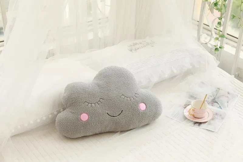 Neue Gefüllte Wolke Mond Sterne Regentropfen Plüsch Kissen Weiche Kissen Spielzeug Für Kinder Baby Kinder Mädchen Weihnachten Geschenk Zimmer Auto Dekor
