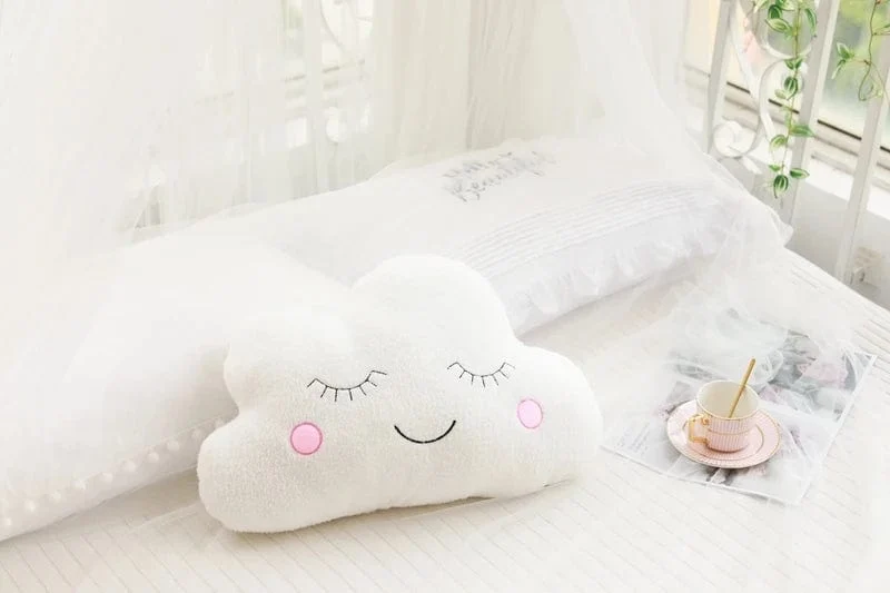Neue Gefüllte Wolke Mond Sterne Regentropfen Plüsch Kissen Weiche Kissen Spielzeug Für Kinder Baby Kinder Mädchen Weihnachten Geschenk Zimmer Auto Dekor