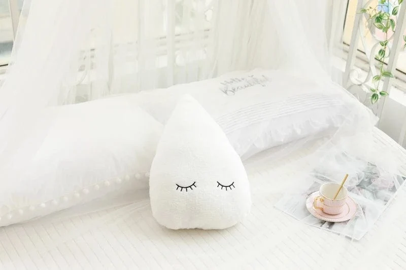 Neue Gefüllte Wolke Mond Sterne Regentropfen Plüsch Kissen Weiche Kissen Spielzeug Für Kinder Baby Kinder Mädchen Weihnachten Geschenk Zimmer Auto Dekor