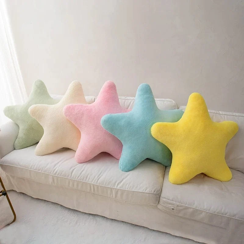 Sternförmiges Kissen, dekoratives Sternkissen für das Bett, weiches Plüsch-Wurfkissen, süßes Kissen, Plüschkissen für Kinderzimmer, Wohnzimmer