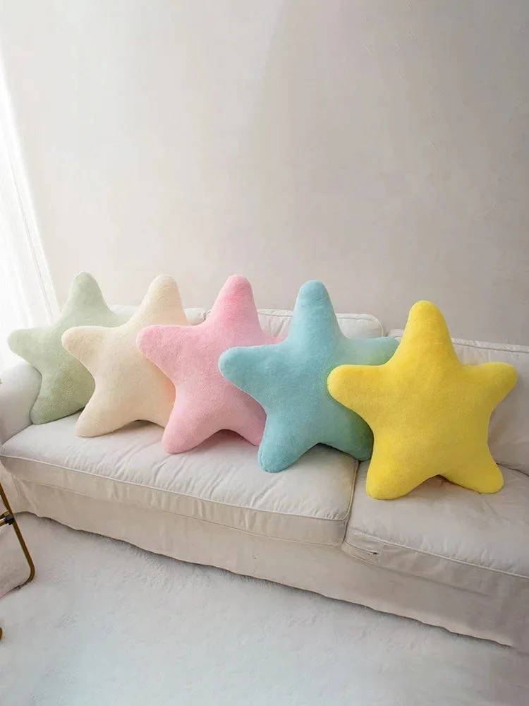 Sternförmiges Kissen, dekoratives Sternkissen für das Bett, weiches Plüsch-Wurfkissen, süßes Kissen, Plüschkissen für Kinderzimmer, Wohnzimmer