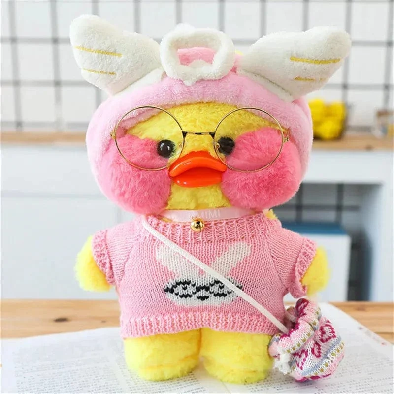 30 cm süßes Lalafanfan gelbe süße Enten gefülltes Stofftier Kawaii beruhigendes Spielzeug Tierpuppen Kissen für Mädchen Kinder Geburtstagsgeschenke