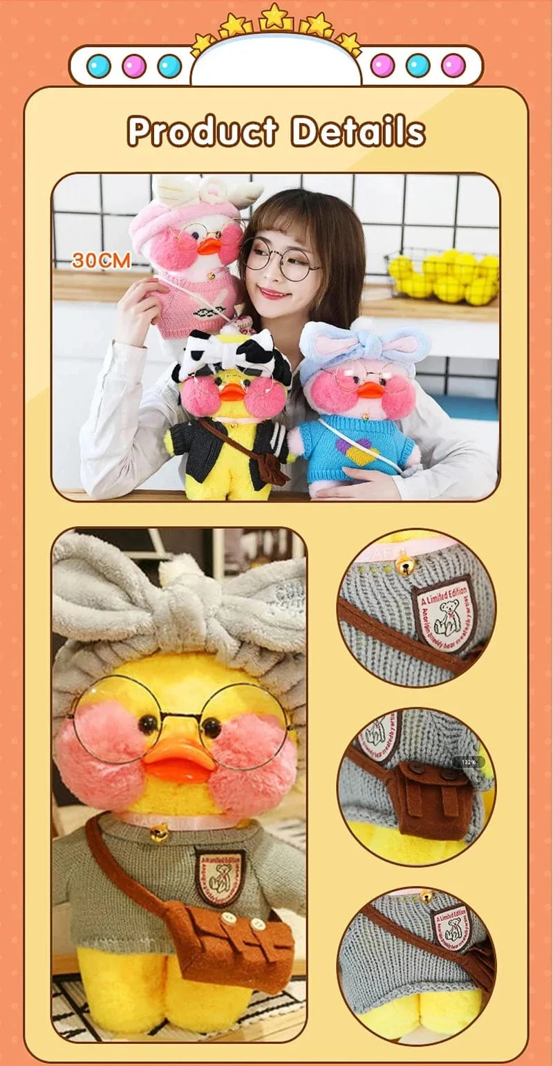 30 cm süßes Lalafanfan gelbe süße Enten gefülltes Stofftier Kawaii beruhigendes Spielzeug Tierpuppen Kissen für Mädchen Kinder Geburtstagsgeschenke