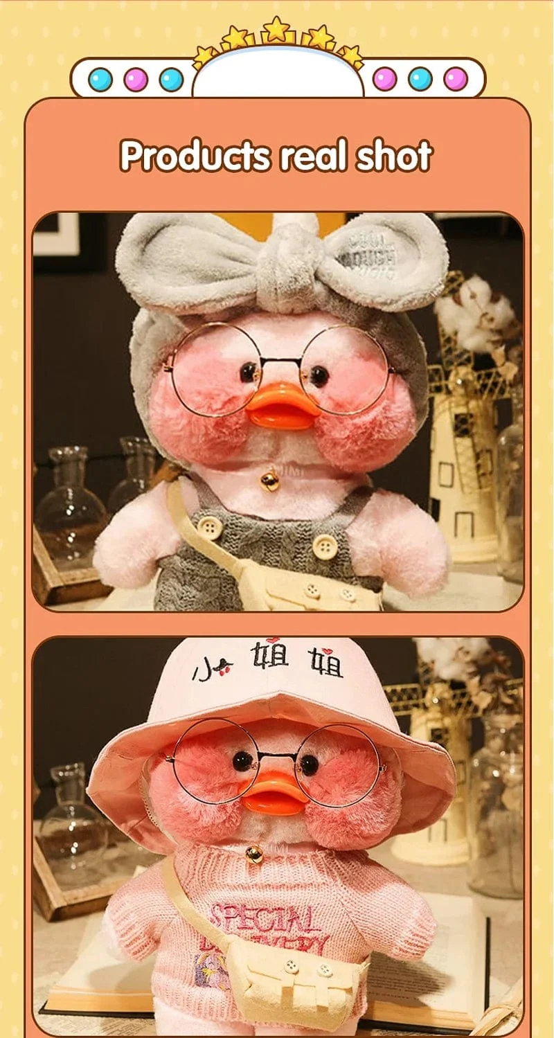 30 cm süßes Lalafanfan gelbe süße Enten gefülltes Stofftier Kawaii beruhigendes Spielzeug Tierpuppen Kissen für Mädchen Kinder Geburtstagsgeschenke