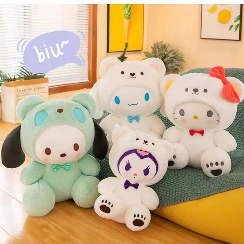 25 cm Sanrio Plüschtier Hello Kitty Cinnamonroll Pochacco Kuromi Plüschtier Gefüllte süße Cartoon-Puppe Geburtstag Weihnachtsgeschenk