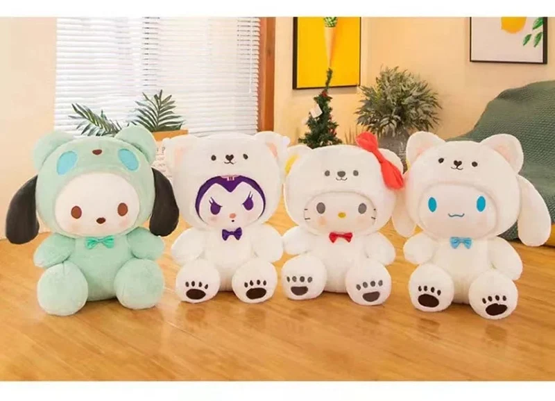 25 cm Sanrio Plüschtier Hello Kitty Cinnamonroll Pochacco Kuromi Plüschtier Gefüllte süße Cartoon-Puppe Geburtstag Weihnachtsgeschenk