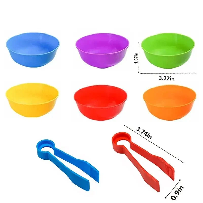 Regenbogen-Zähl-Pompons-Spielzeug für 3-jährige Kinder, Sortierbecher, Montessori-Sensorik-Spielzeug, Vorschul-Lernaktivitäten, Mathe-Spielzeug