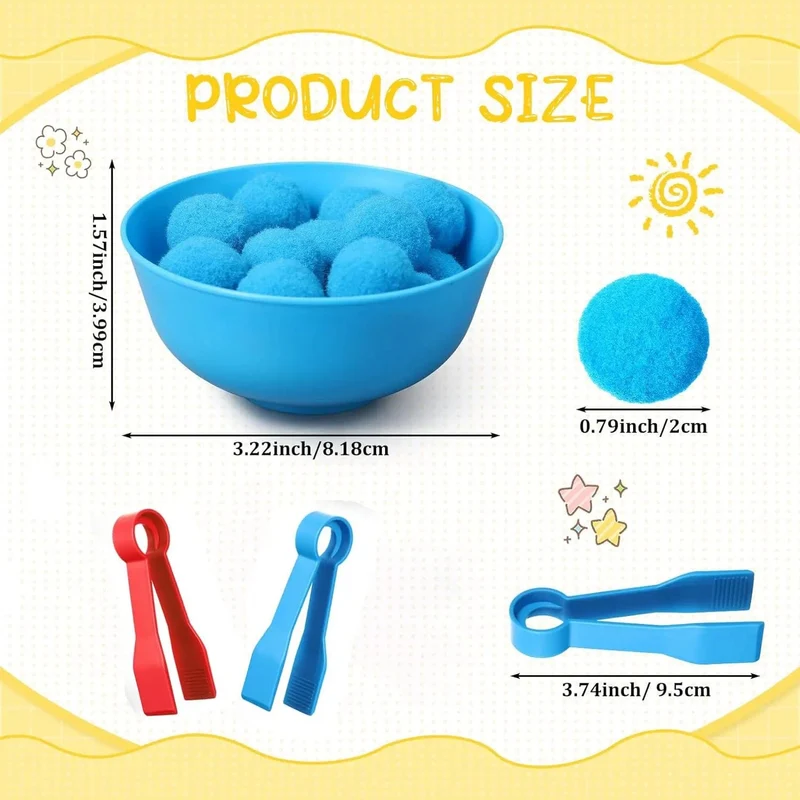 Regenbogen-Zähl-Pompons-Spielzeug für 3-jährige Kinder, Sortierbecher, Montessori-Sensorik-Spielzeug, Vorschul-Lernaktivitäten, Mathe-Spielzeug