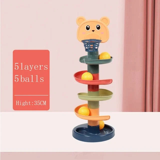 Montessori Babyspielzeug Rolling Ball Tower Montessori Lernspiele für Babys Stapelbahn Babyentwicklungsspielzeug 1 2 3 Jahre