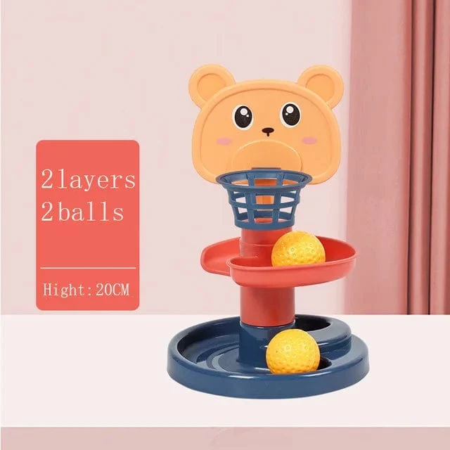 Montessori Babyspielzeug Rolling Ball Tower Montessori Lernspiele für Babys Stapelbahn Babyentwicklungsspielzeug 1 2 3 Jahre
