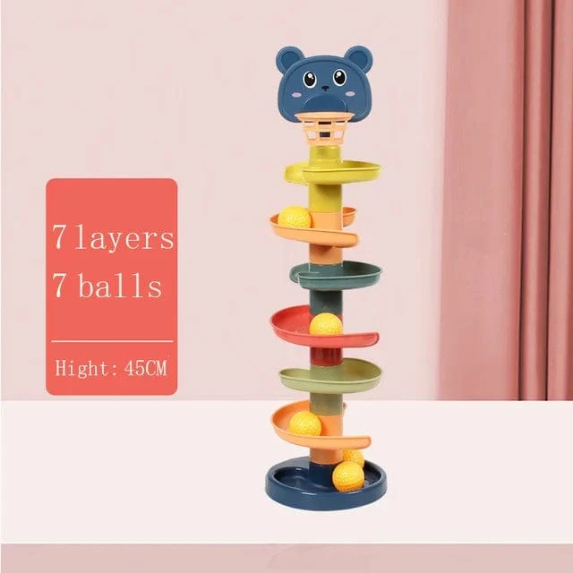 Montessori Babyspielzeug Rolling Ball Tower Montessori Lernspiele für Babys Stapelbahn Babyentwicklungsspielzeug 1 2 3 Jahre