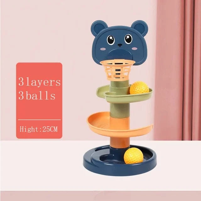 Montessori Babyspielzeug Rolling Ball Tower Montessori Lernspiele für Babys Stapelbahn Babyentwicklungsspielzeug 1 2 3 Jahre