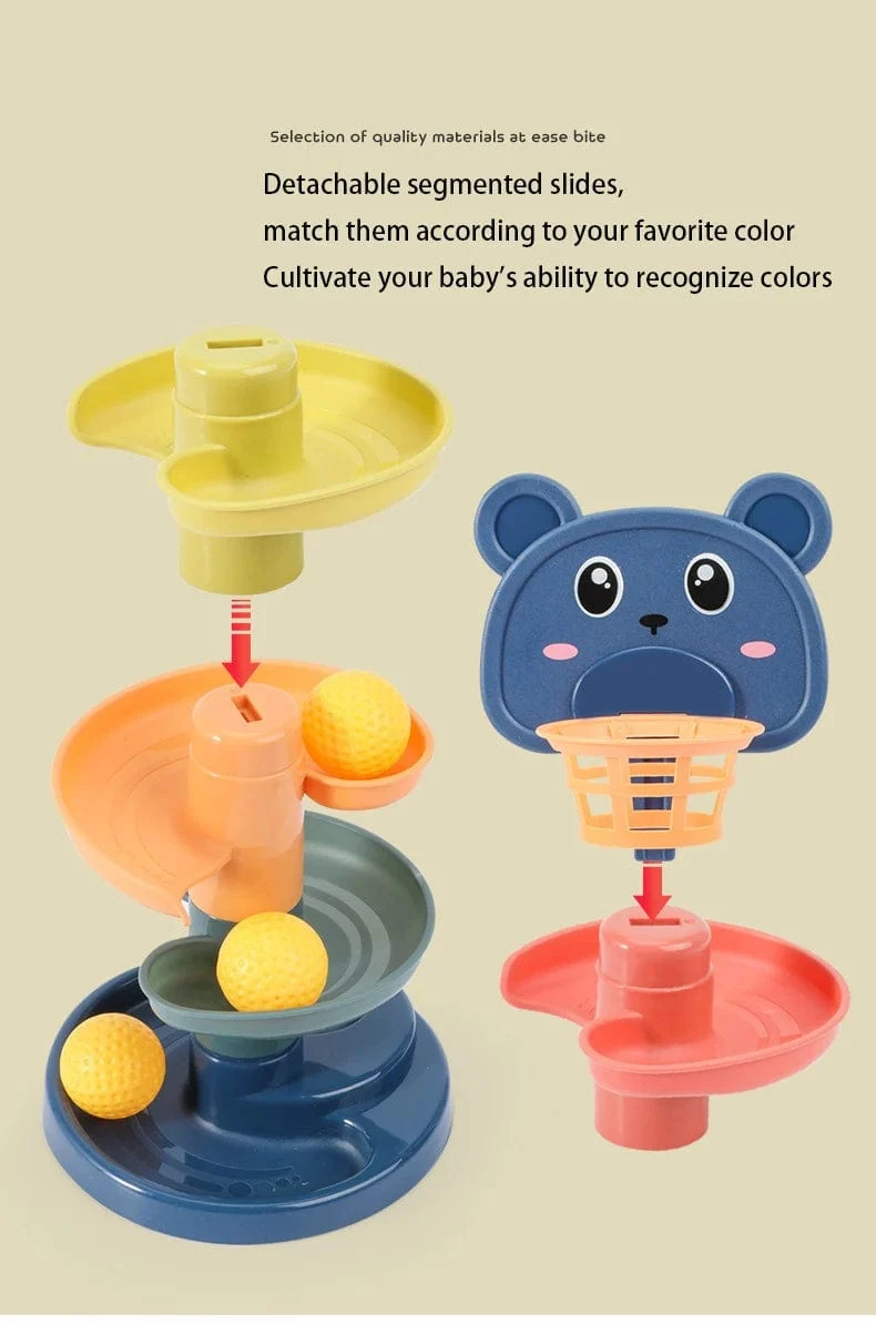 Montessori Babyspielzeug Rolling Ball Tower Montessori Lernspiele für Babys Stapelbahn Babyentwicklungsspielzeug 1 2 3 Jahre