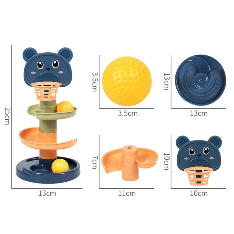 Montessori Babyspielzeug Rolling Ball Tower Montessori Lernspiele für Babys Stapelbahn Babyentwicklungsspielzeug 1 2 3 Jahre