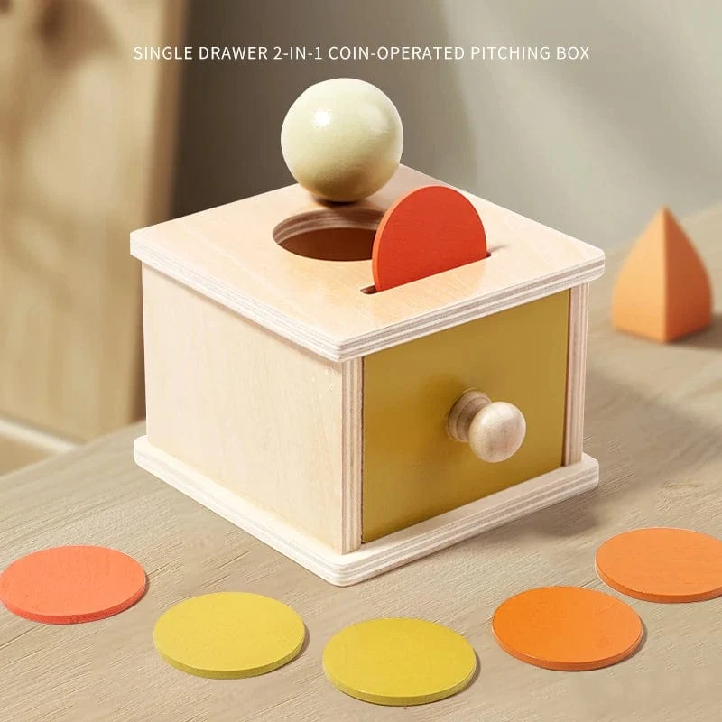 Montessori Holzspielzeug für Kleinkinder, Zielbox, Rolltrommel, Farbe, Form, Erkenntnis, Spiel, pädagogisches sensorisches Baby, Lehrmittel, Geschenke