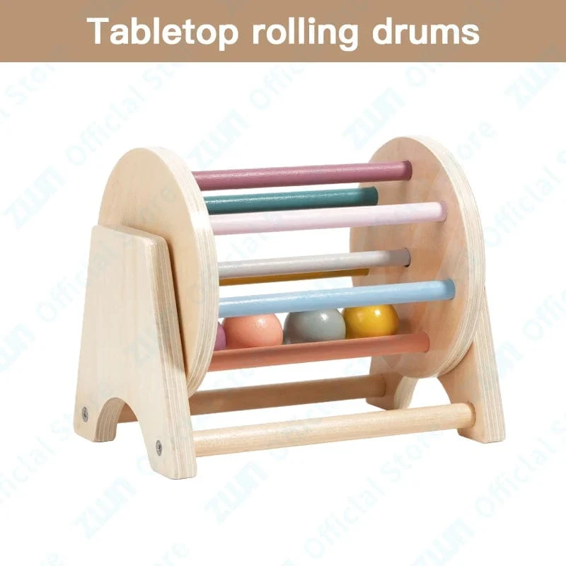 Montessori Holzspielzeug für Kleinkinder, Zielbox, Rolltrommel, Farbe, Form, Erkenntnis, Spiel, pädagogisches sensorisches Baby, Lehrmittel, Geschenke