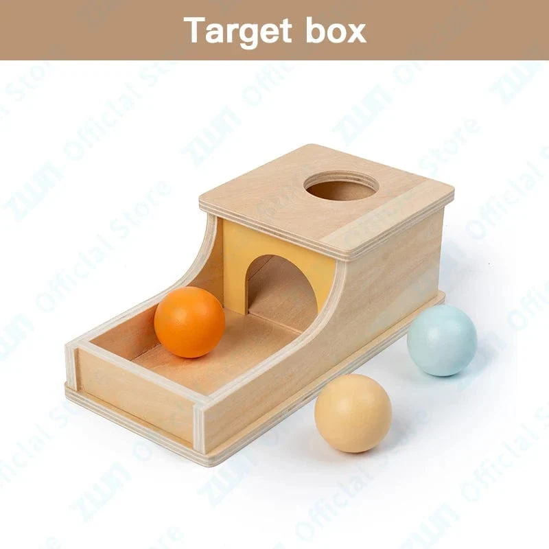 Montessori Holzspielzeug für Kleinkinder, Zielbox, Rolltrommel, Farbe, Form, Erkenntnis, Spiel, pädagogisches sensorisches Baby, Lehrmittel, Geschenke