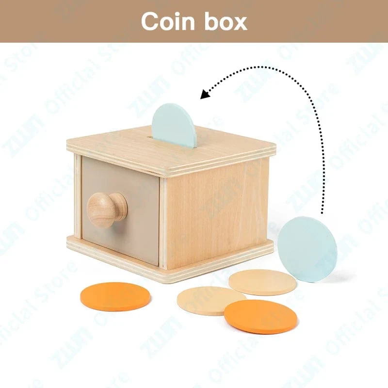 Montessori Holzspielzeug für Kleinkinder, Zielbox, Rolltrommel, Farbe, Form, Erkenntnis, Spiel, pädagogisches sensorisches Baby, Lehrmittel, Geschenke
