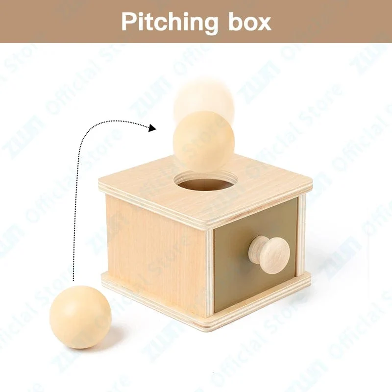 Montessori Holzspielzeug für Kleinkinder, Zielbox, Rolltrommel, Farbe, Form, Erkenntnis, Spiel, pädagogisches sensorisches Baby, Lehrmittel, Geschenke