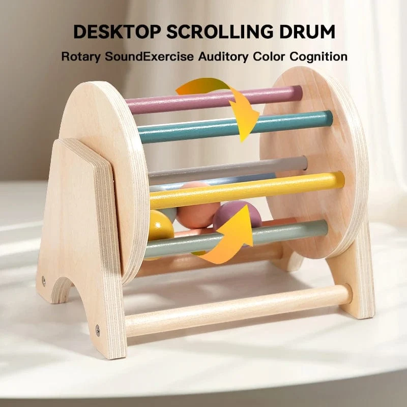 Montessori Holzspielzeug für Kleinkinder, Zielbox, Rolltrommel, Farbe, Form, Erkenntnis, Spiel, pädagogisches sensorisches Baby, Lehrmittel, Geschenke