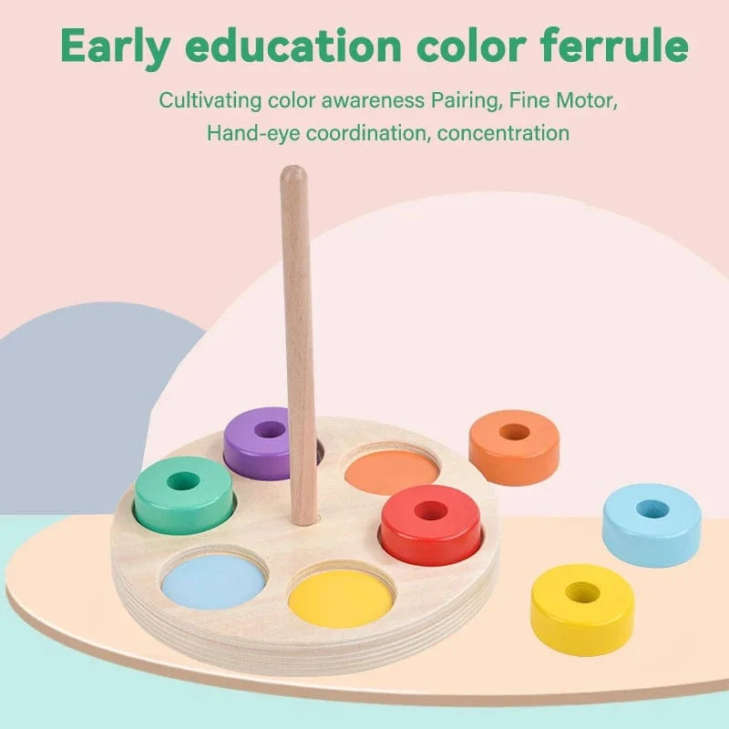 Montessori Holzspielzeug für Kleinkinder, Zielbox, Rolltrommel, Farbe, Form, Erkenntnis, Spiel, pädagogisches sensorisches Baby, Lehrmittel, Geschenke