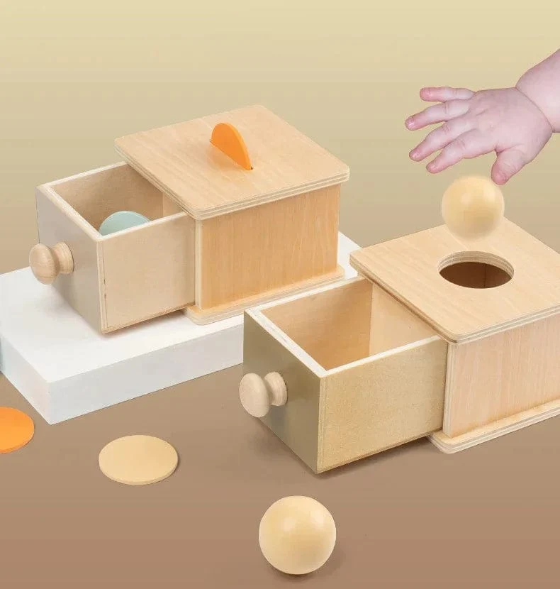 Montessori Holzspielzeug für Kleinkinder, Zielbox, Rolltrommel, Farbe, Form, Erkenntnis, Spiel, pädagogisches sensorisches Baby, Lehrmittel, Geschenke