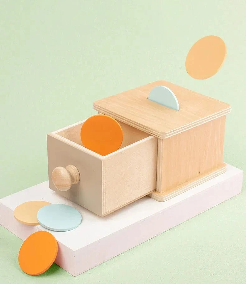 Montessori Holzspielzeug für Kleinkinder, Zielbox, Rolltrommel, Farbe, Form, Erkenntnis, Spiel, pädagogisches sensorisches Baby, Lehrmittel, Geschenke