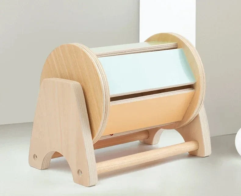 Montessori Holzspielzeug für Kleinkinder, Zielbox, Rolltrommel, Farbe, Form, Erkenntnis, Spiel, pädagogisches sensorisches Baby, Lehrmittel, Geschenke