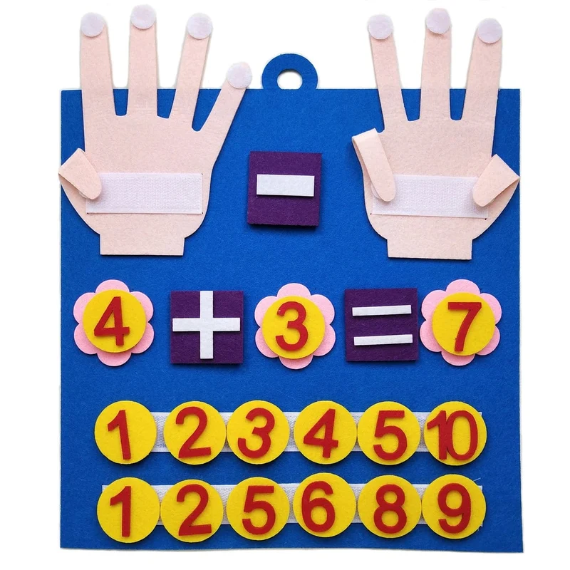 Montessori Spielzeug für Kleinkinder, Filzfingerzahlen, Mathematikspielzeug, Kinder, Zählen, frühe Bildung, Lernspiel für Kinder, Intelligenz