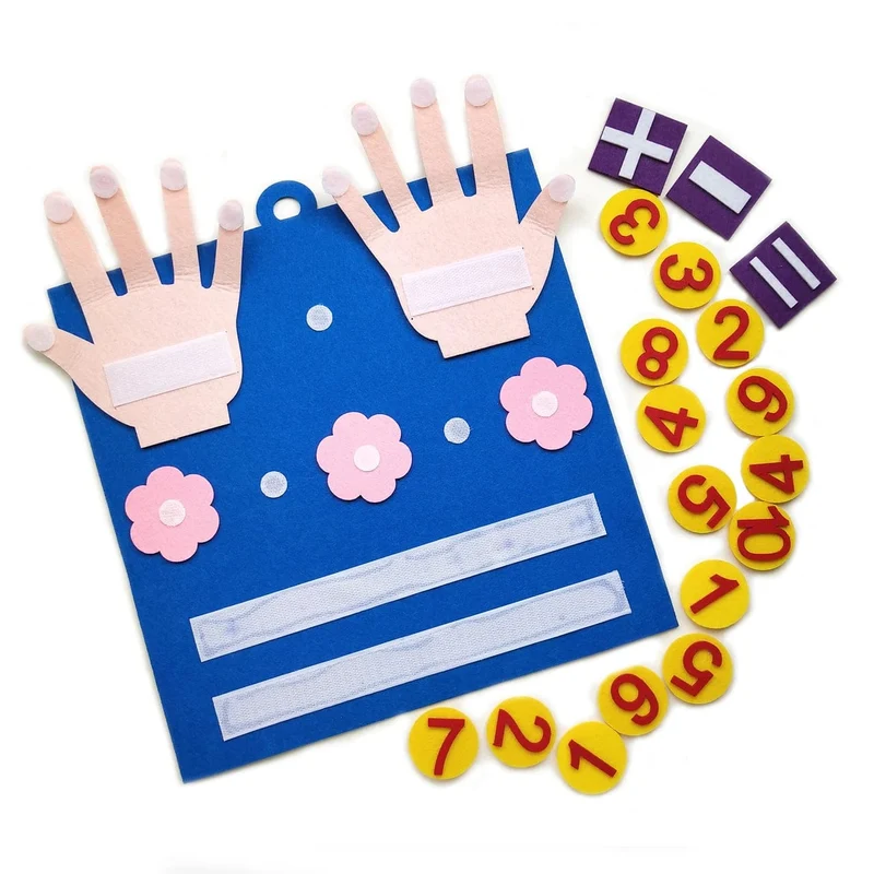 Montessori Spielzeug für Kleinkinder, Filzfingerzahlen, Mathematikspielzeug, Kinder, Zählen, frühe Bildung, Lernspiel für Kinder, Intelligenz