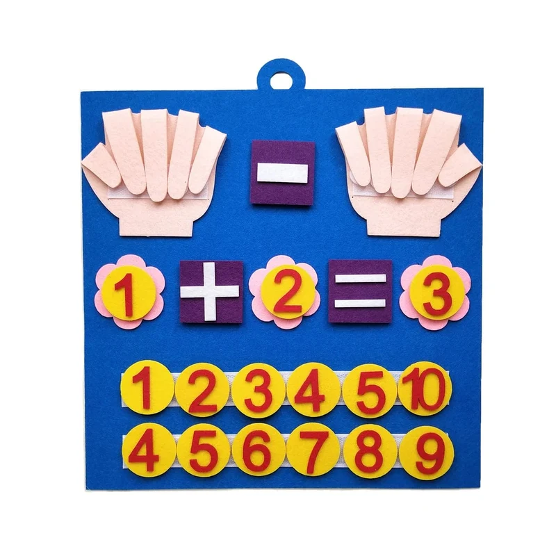 Montessori Spielzeug für Kleinkinder, Filzfingerzahlen, Mathematikspielzeug, Kinder, Zählen, frühe Bildung, Lernspiel für Kinder, Intelligenz