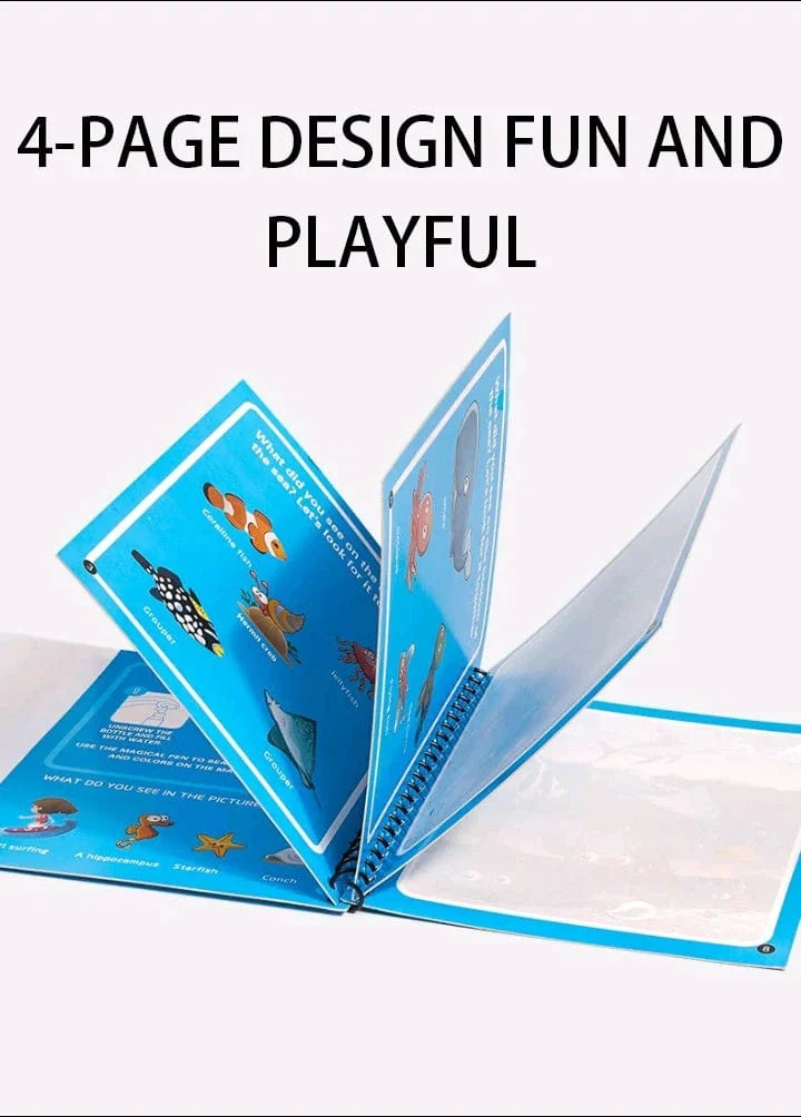Magisches Buch, Wasserzeichnen, Montessori-Spielzeug, wiederverwendbares Malbuch, magisches Wasserzeichenbuch, sensorische Früherziehung für Kinder